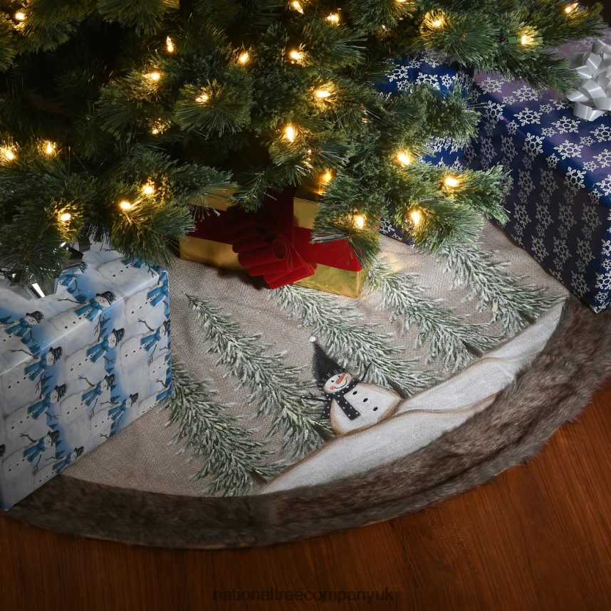 decoration | National Tree Company 48\ Alpine Collection Snowman and Pines Tree Skirt F2L4F569